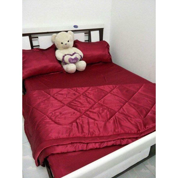 Bộ Chăn Drap Phi Lụa Cao Cấp 1m6 x 2m
