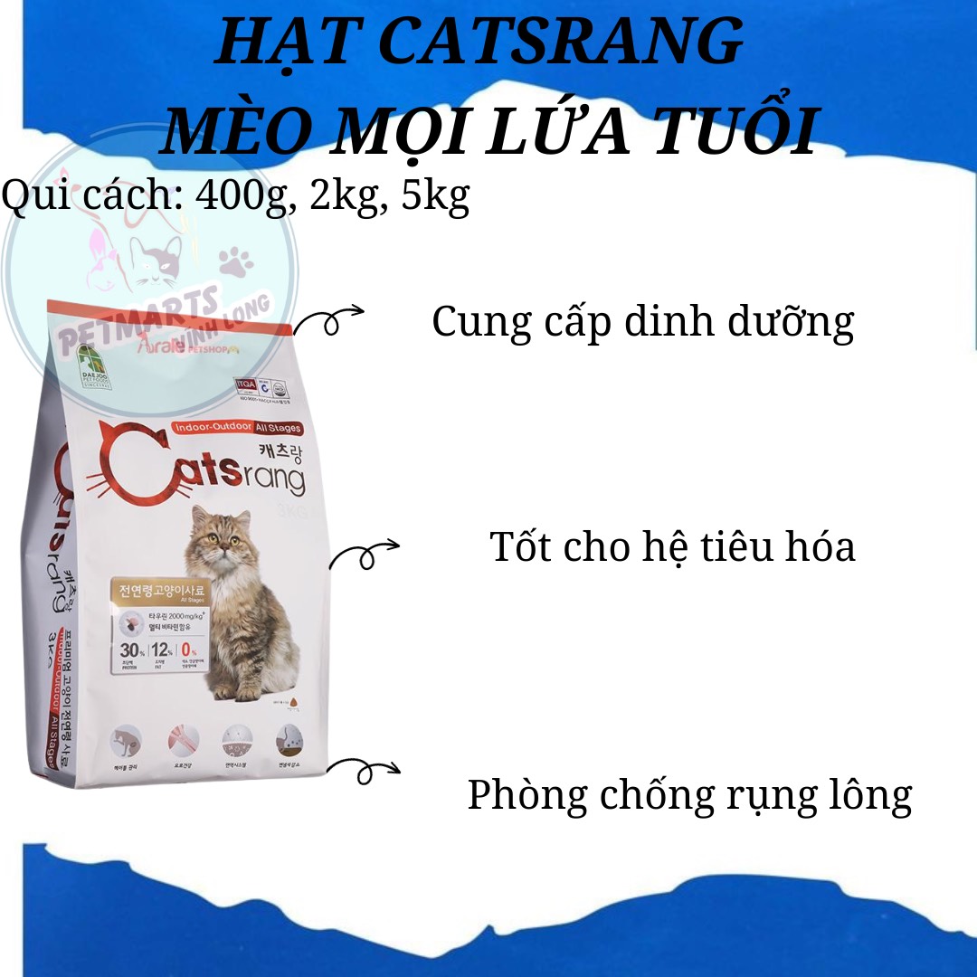 Thức ăn hạt cho mèo mọi lứa tuổi Catsrang 5kg