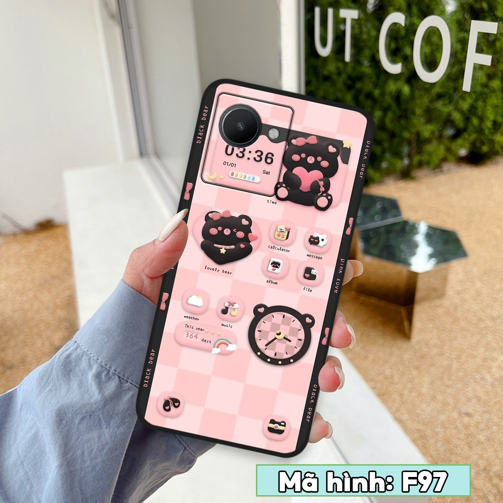 Ốp lưng oppo a57 2022 / a77 / a57 4g, ốp điện thoại oppo hình gấu nâu dễ thương