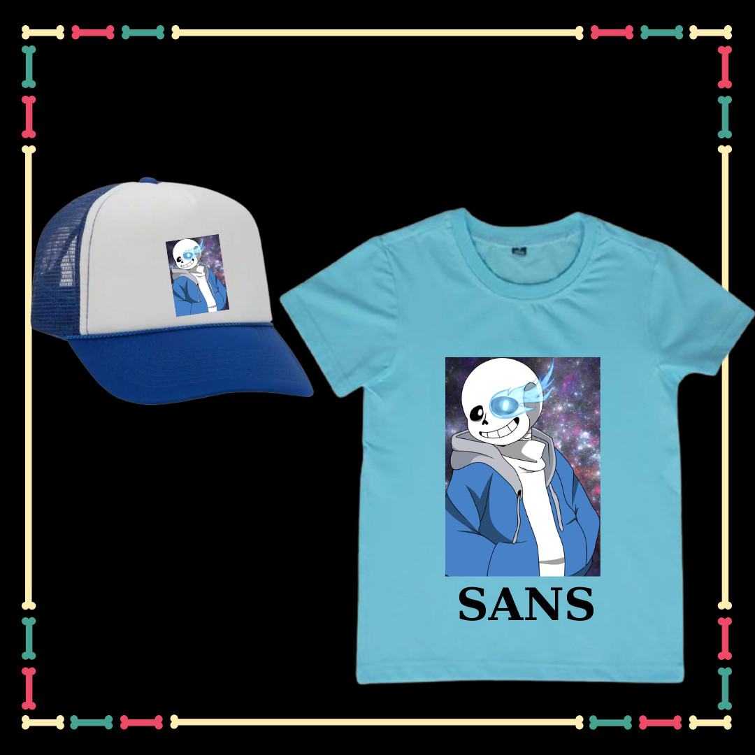 Combo Mũ Áo Sans Undertale siêu ngầu phong cách cho bé trai bé gái đủ size áo từ 10kg đến 90kg