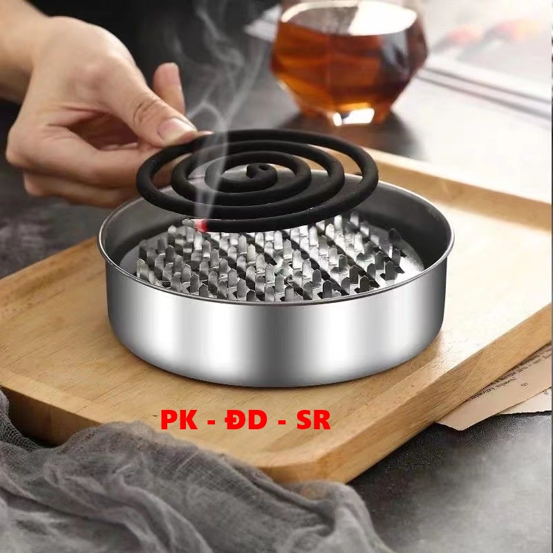 Khay inox thắp nhang muỗi, đốt trầm hương chống cháy - siêu rẻ