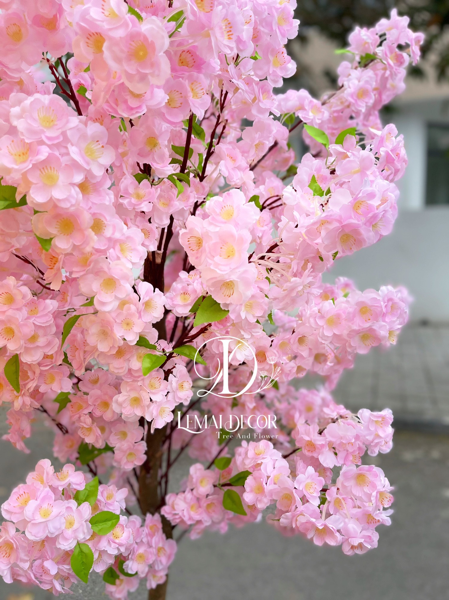 Set 5 cành Hoa Anh đào lụa độ dài 80cm hàng đẹp
