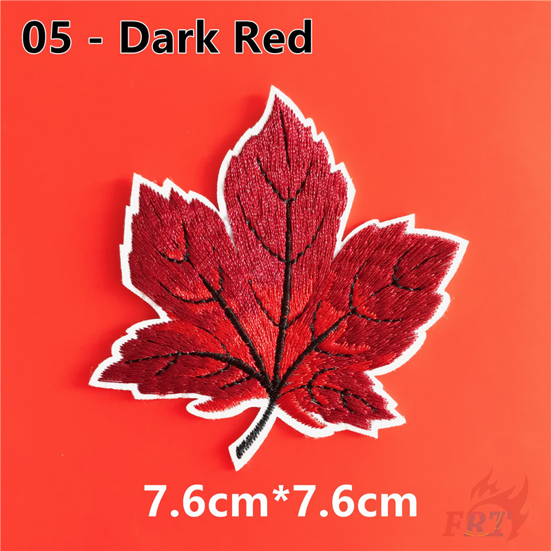 Patch vải ủi nhiệt thêu logo hình lá phong canada - Miếng dán ủi vá quần áo D27