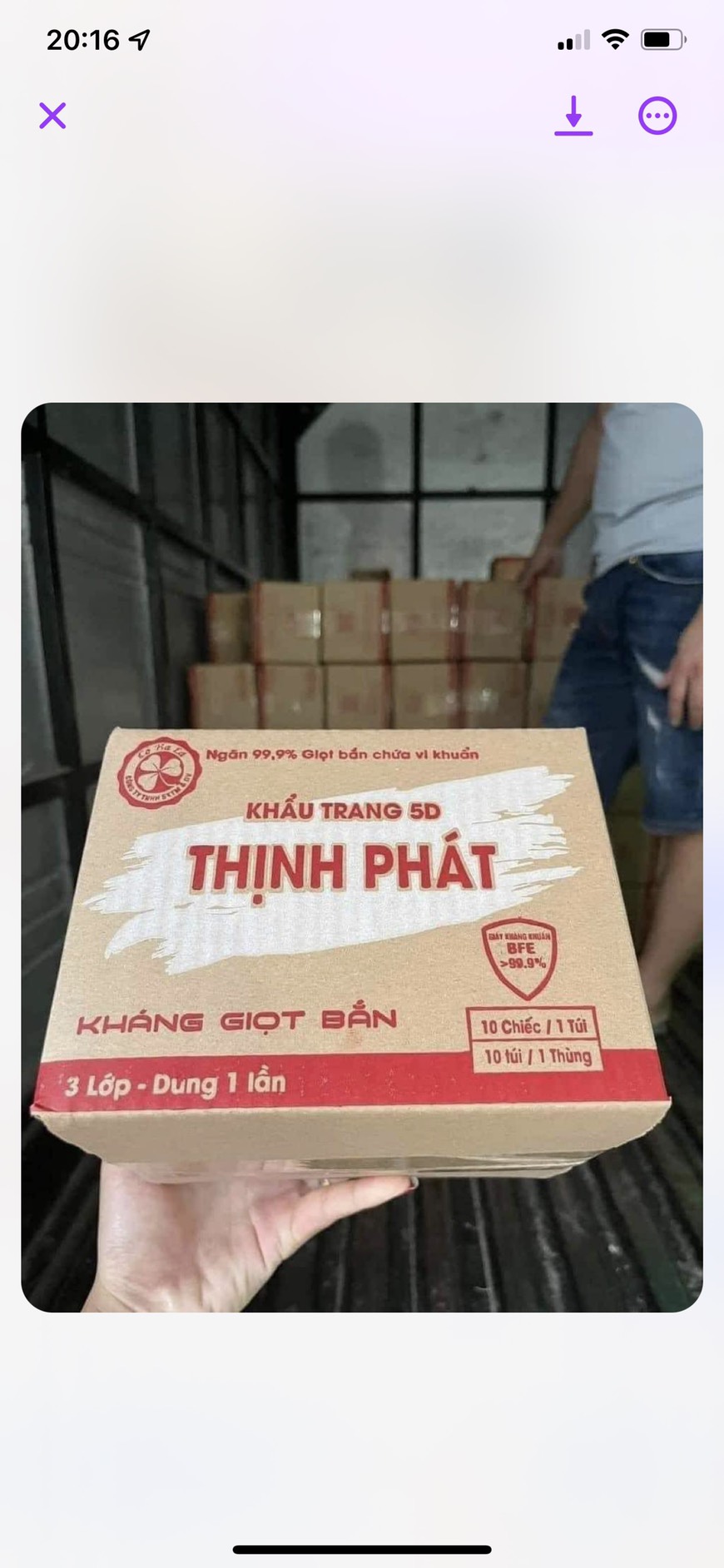 Thùng100 chiếc Khẩu trang 5D Mask Thịnh Phát 10 túi kháng khuẩn