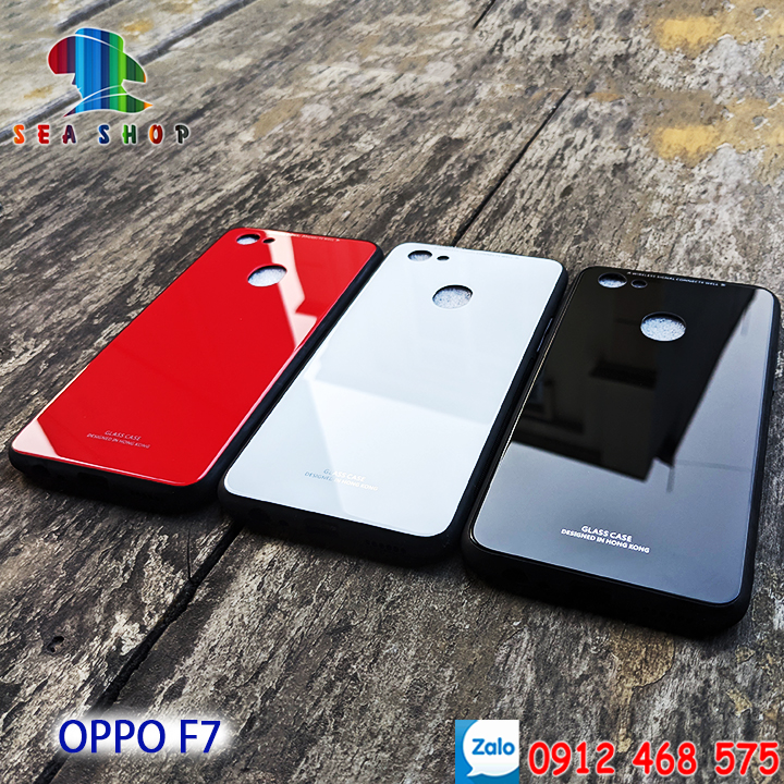 Ốp lưng OPPO F7 Lưng kính - Viền dẻo - Mặt lưng sử dụng chất liệu kính cường lực giúp màu sắc luôn bóng đẹp