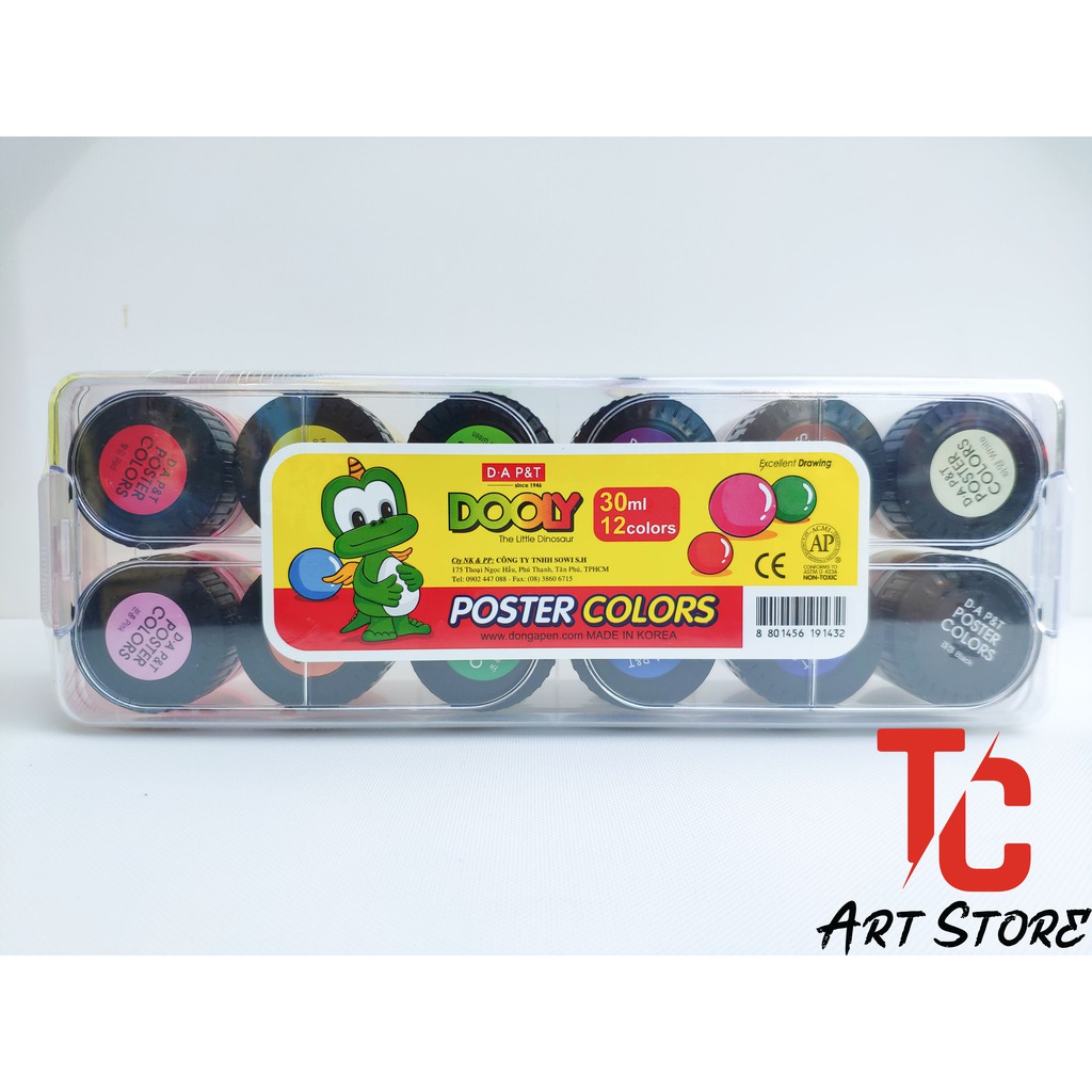 Màu Nước Dooly 12 Màu (30Ml/ Hũ )