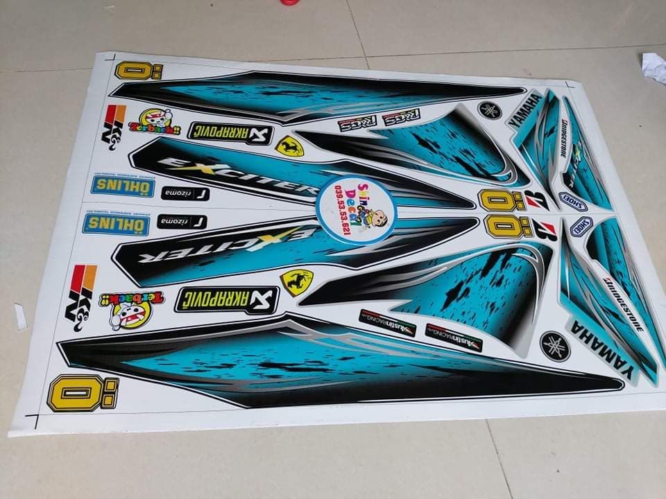 Tem Exciter 2006 bạc xanh ngọc tặng logo
