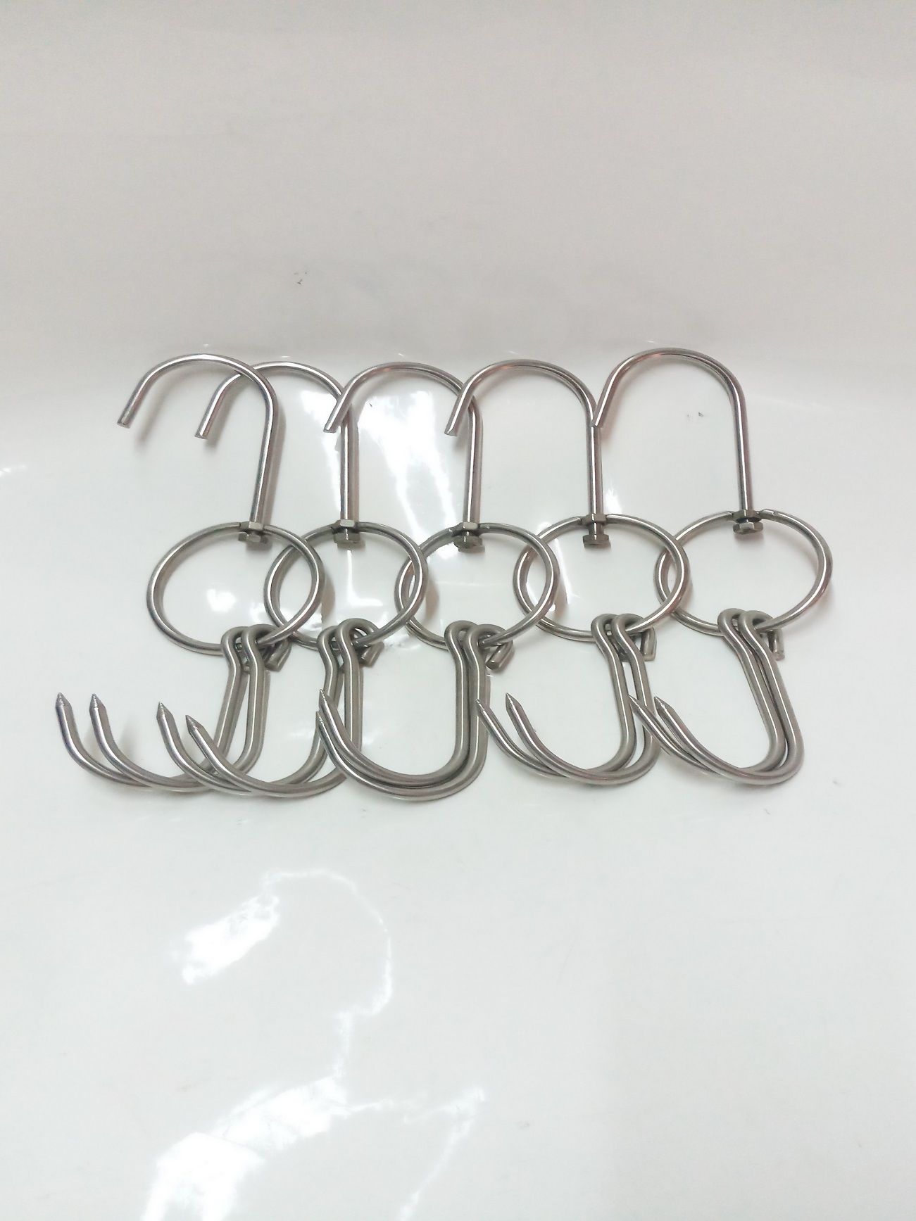 COMBO 5 MÓC TREO THỊT INOX DÀY 7LY SIZE NHỎ( D30xR8,5xC7 CM).