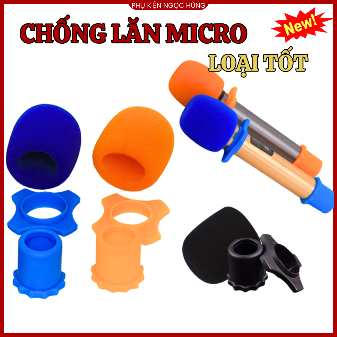 Chống Lăn Micro Chụp Đuôi Micro Kèm Mút Bọc Micro Karaoke