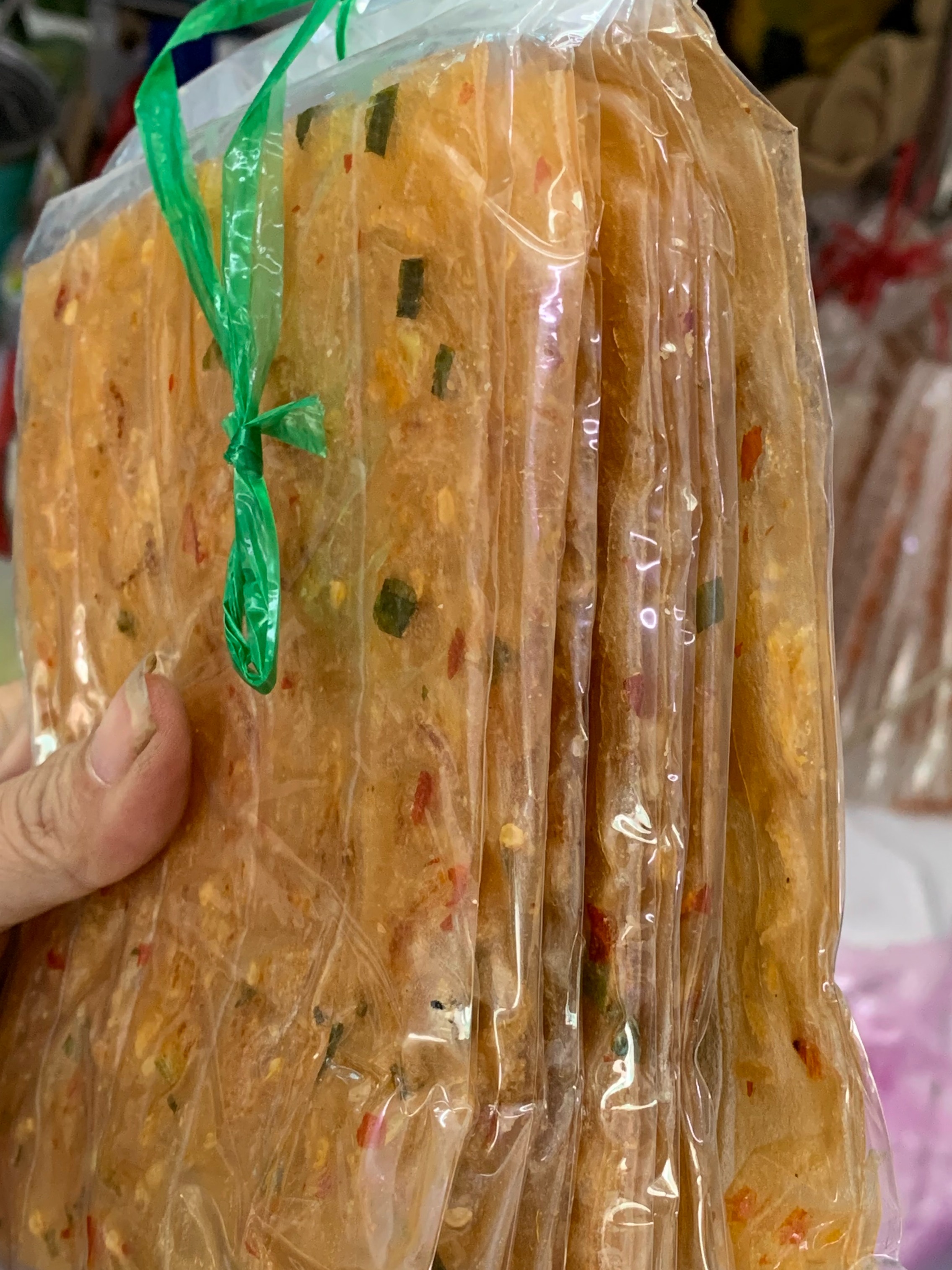5 bịch bánh tráng tôm dẽo cuộn hanh phi