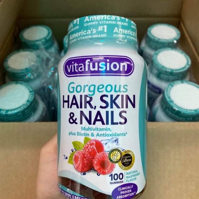 Kẹo Dẻo Dưỡng Tóc, Da Và Móng Vitafusion Gorgeous Hair, Skin & Nails  Multivitamin (100 viên) 