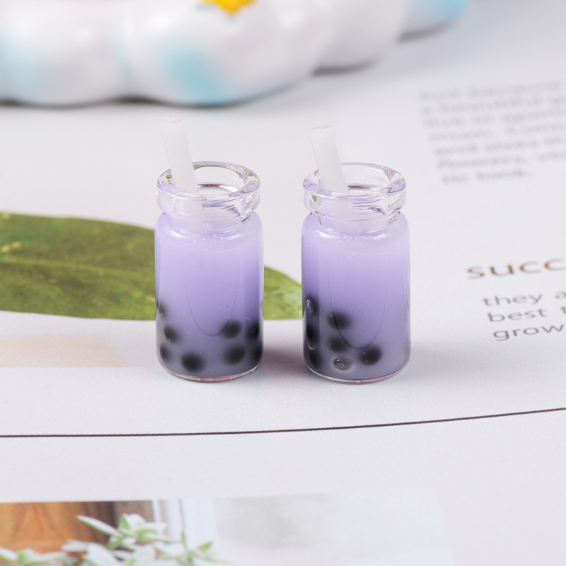 Combo 2 Charm Slime Squishy Trà sữa trân châu đen