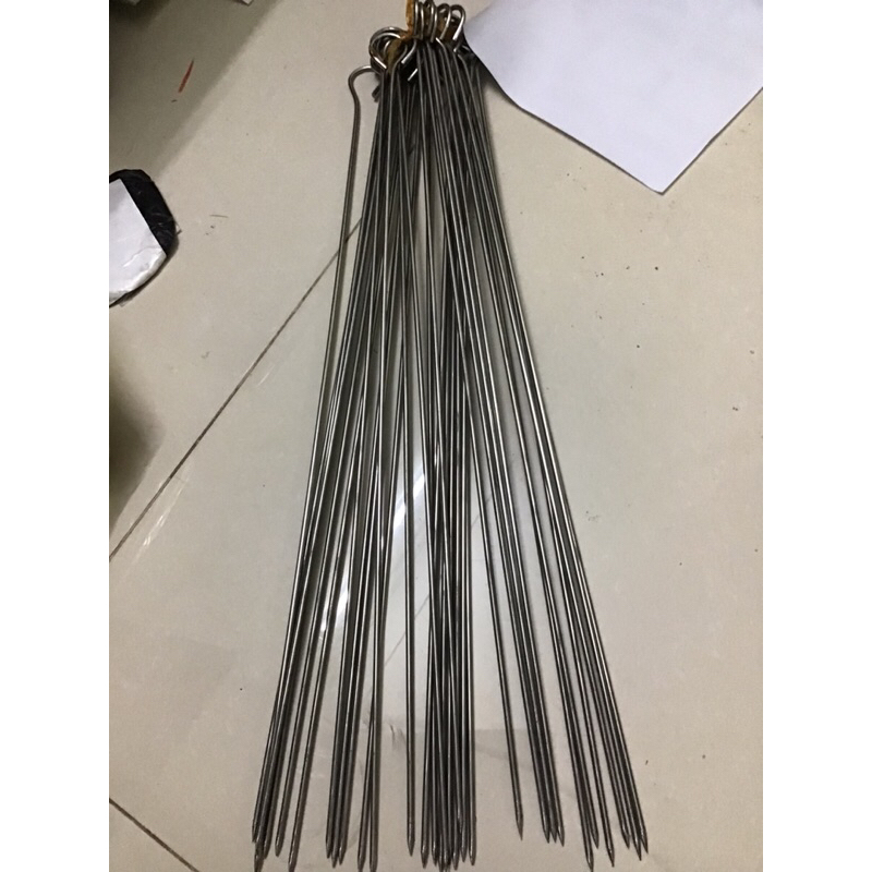 10 Xiên nướng thịt inox dài 50cm, xiên nướng thịt không rỉ