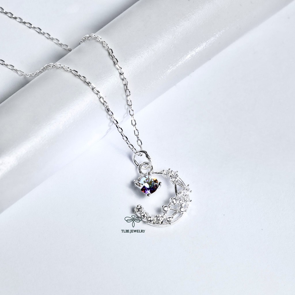 Dây chuyền bạc nữ TLEE mặt trăng pha lê TleeJewelry