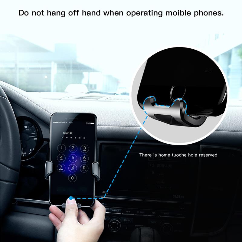 Baseus Gravity Car Phone Holder For iPhone 12 11 Xs Max X Samsung S20 S10 Air Vent Mount Mobile Phone Holder For Phone In Car Stand For 4.5 to 6.5 inches Phone