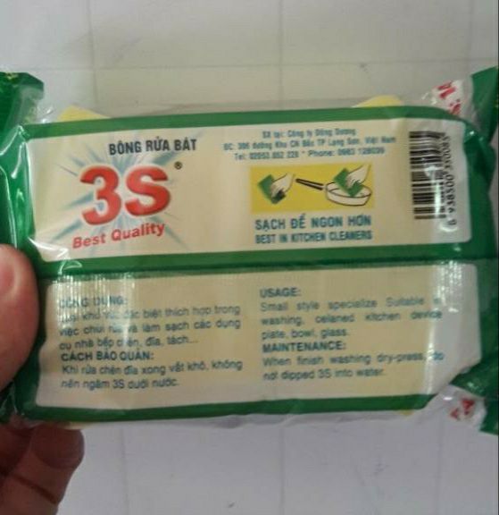[HCM]Combo 05 miếng mút xốp rửa chén bát đĩa hãng 3S chất lượng cao