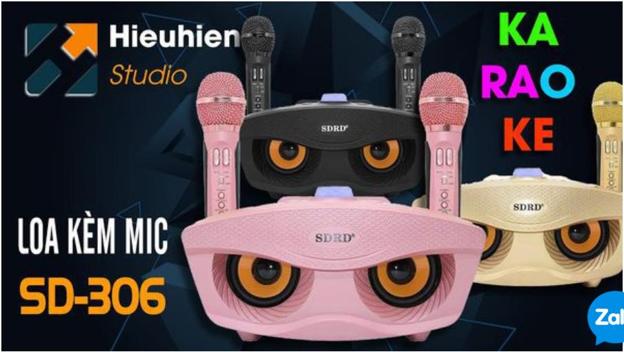[HCM]Loa bluetooth karaoke mắt cú SD306 kèm 2 mic