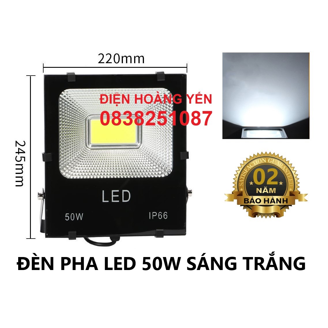 Đèn pha led công trình chuyên dùng cob 30w/50w ip66 siêu dày