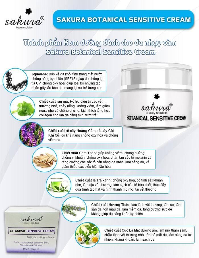 Kem dưỡng da nhạy cảm Sakura Botanical Sensitive Cream