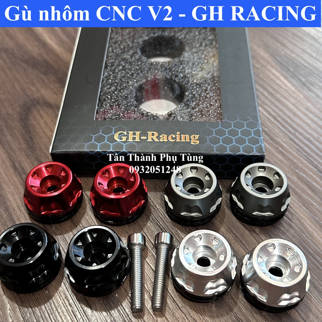 Gù nhôm CNC GH Racing mẫu V2 ( Sơn Q1)