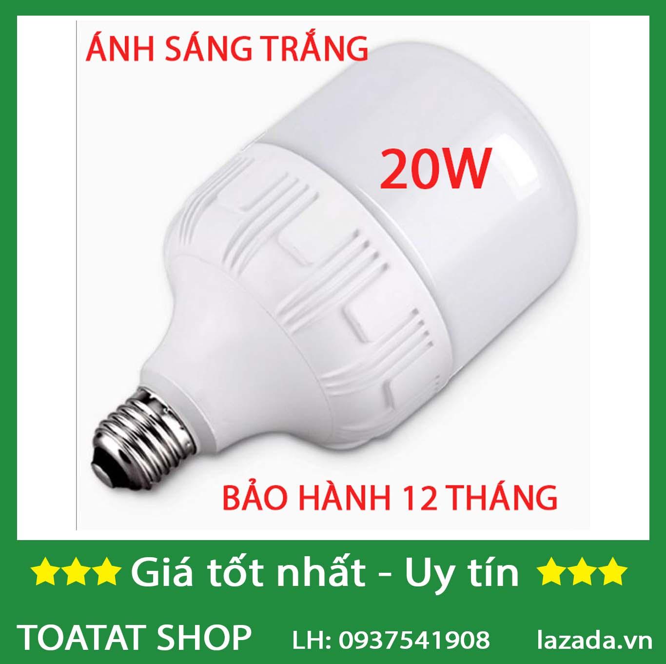 [Combo] 1 bóng 50W, 3 bóng 20w, 2 bóng 10w, 10 chuôi đèn Siêu sáng - tiết kiệm điện (Trắng)