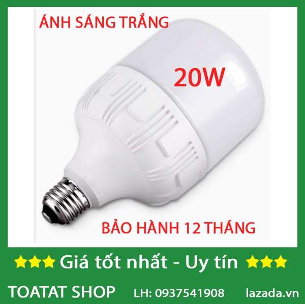 [Combo] 1 bóng 50W, 3 bóng 20w, 2 bóng 10w, 10 chuôi đèn Siêu sáng - tiết kiệm điện (Trắng)