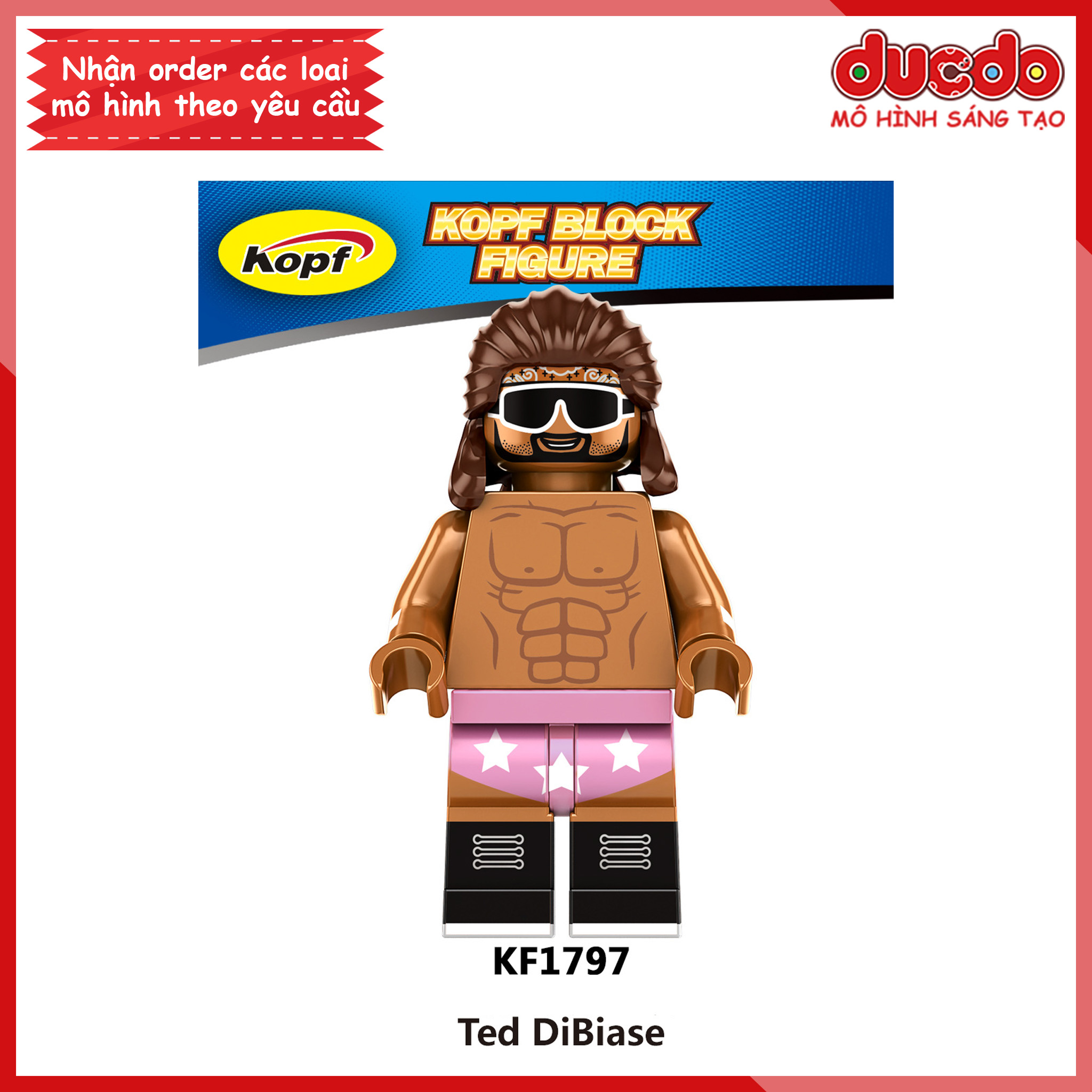 Minifigures các nhân vật đô vật Mỹ WWE - Đồ chơi Lắp ghép Xếp hình Mini Mô hình Wrestling Kopf KF6171
