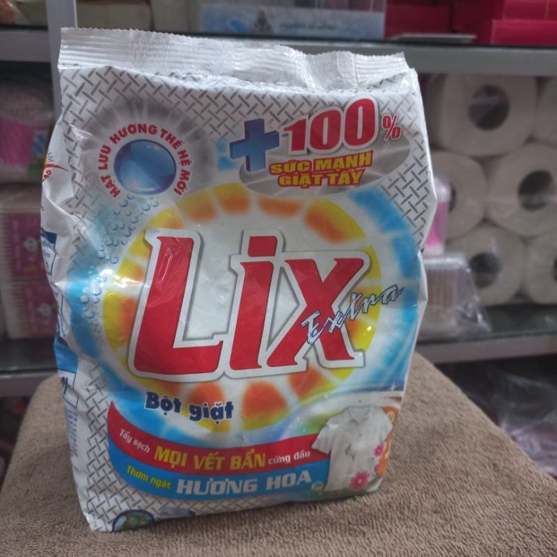 Bột giặt Lix Extra hương hoa bịch 250g - xà bông giặt quần áo thơm lâu, bền vải, loại bỏ vết bẩn cứng đầu
