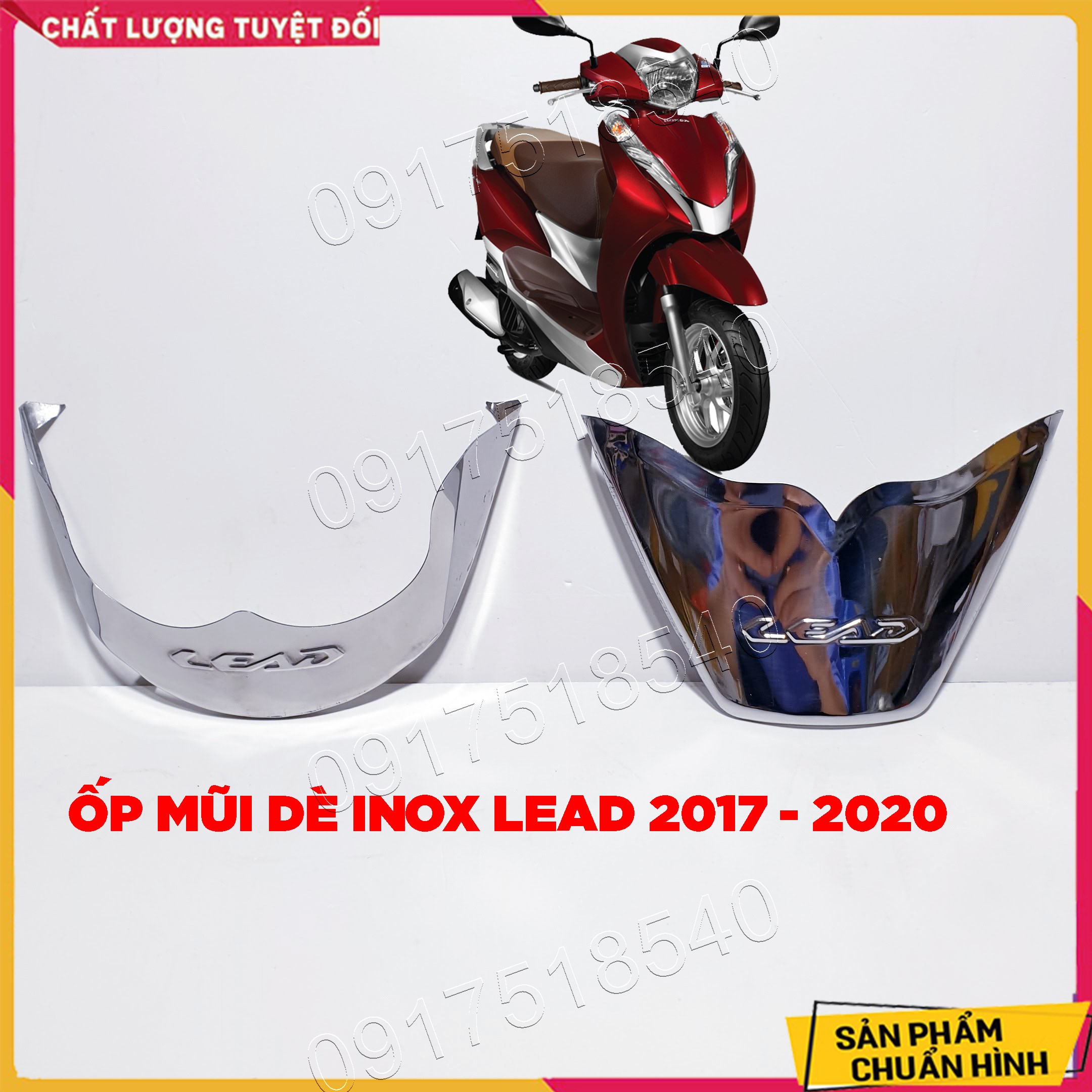 Bộ ốp mỏ dè trước sau INOX xe LEAD 2017 - 2020 - 2021 ( Gía 1 cặp trước, sau )