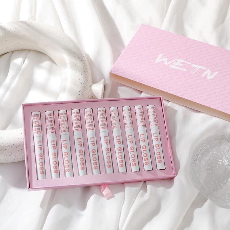 Set quà tặng 10 son kem lì WETN LIP GLOSS