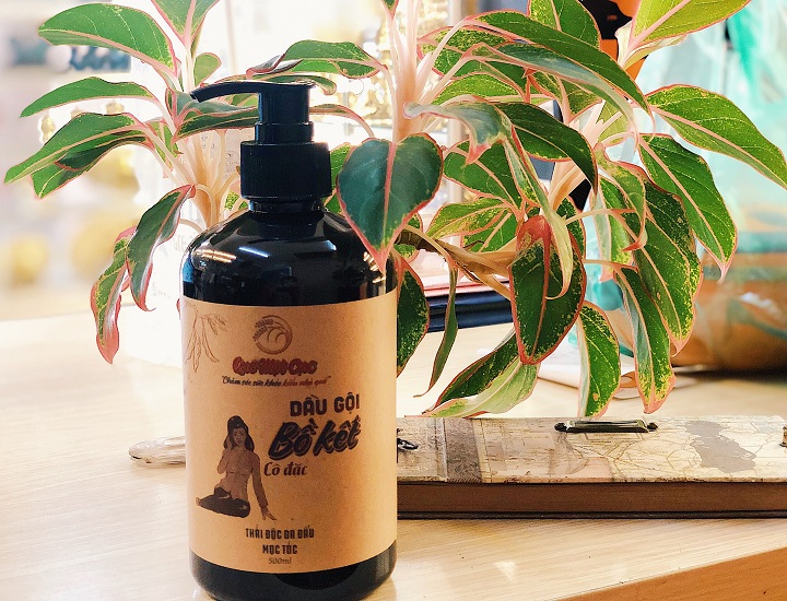 Dầu gội bồ kết - xả lành - quê 1 cục organic