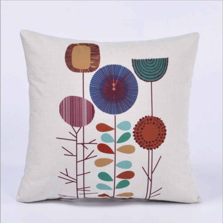 [CHỈ VỎ] VỎ Gối tựa lưng gối sofa gối trang trí mẫu Hoa Tròn vải bố dày dặn cao cấp