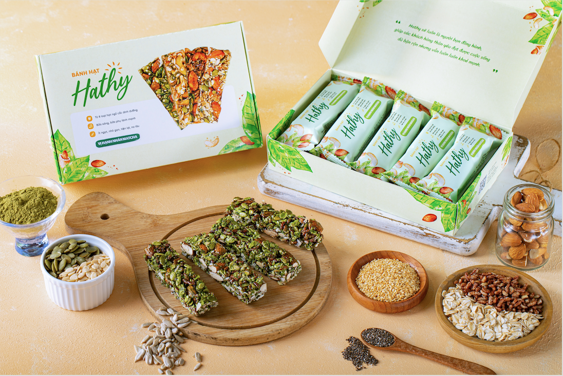 Bánh hạt Hathy - Vị hạnh nhân trà xanh