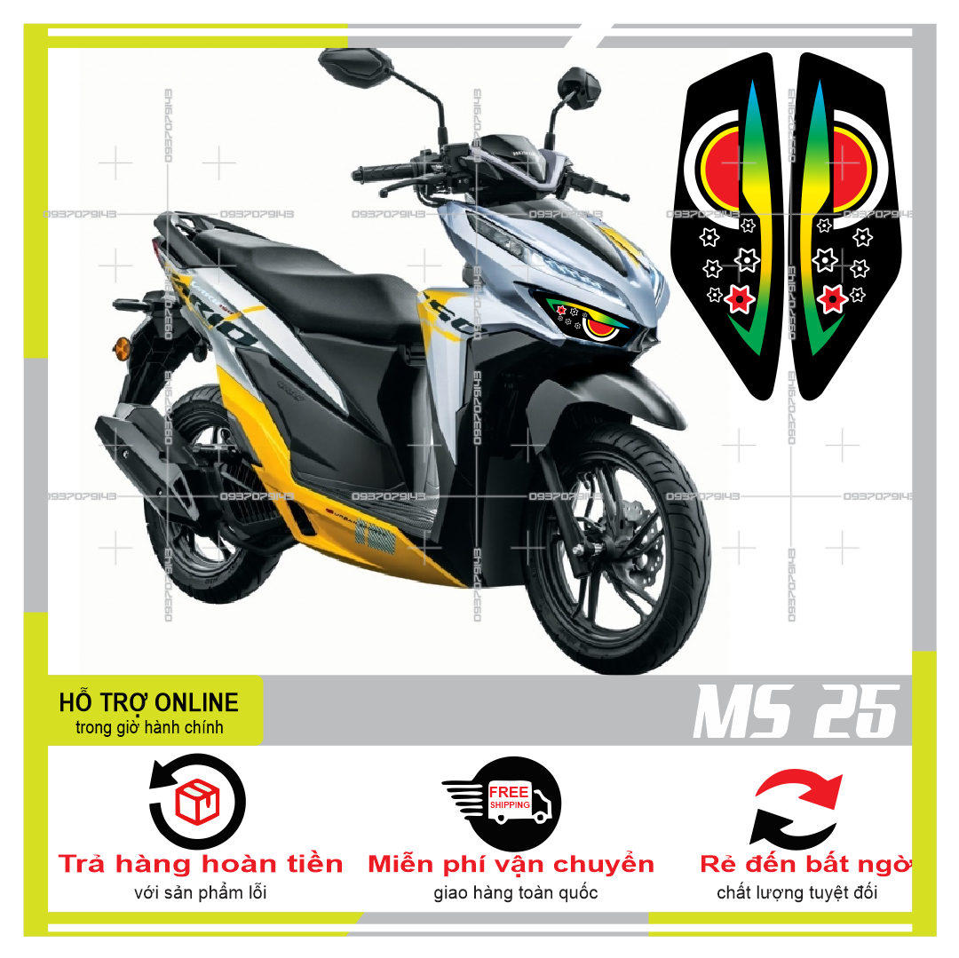 TEM DÁN ĐÈN SƯƠNG MÙ XE VARIO 2020 (DECAL TRONG SUỐT) MS 25