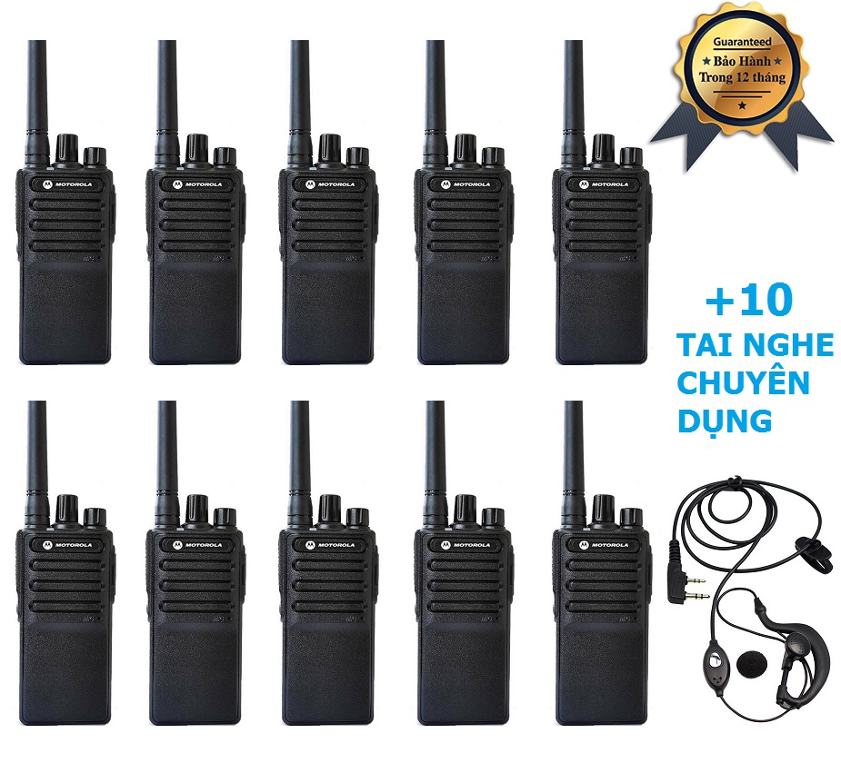 Bộ 10 Máy Bộ Đàm Motorola GP850 + 10 Tai Nghe Chuyên Dụng