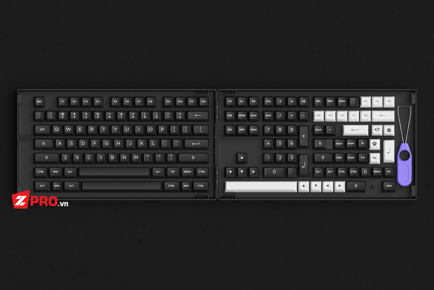Bộ Keycap AKKO White On Black - ASA Profile (158 Phím)