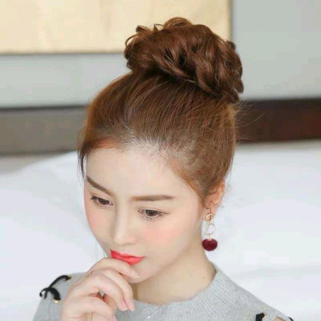 Tóc giả búi 💄 FREESHIP 💄 tóc búi cột xoăn