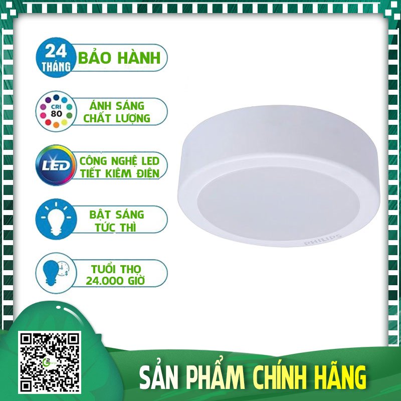 [HCM]Bộ đèn nổi ốp trần Philips LED DN027C 11W D150 (Trắng/Vàng/Trung tính)