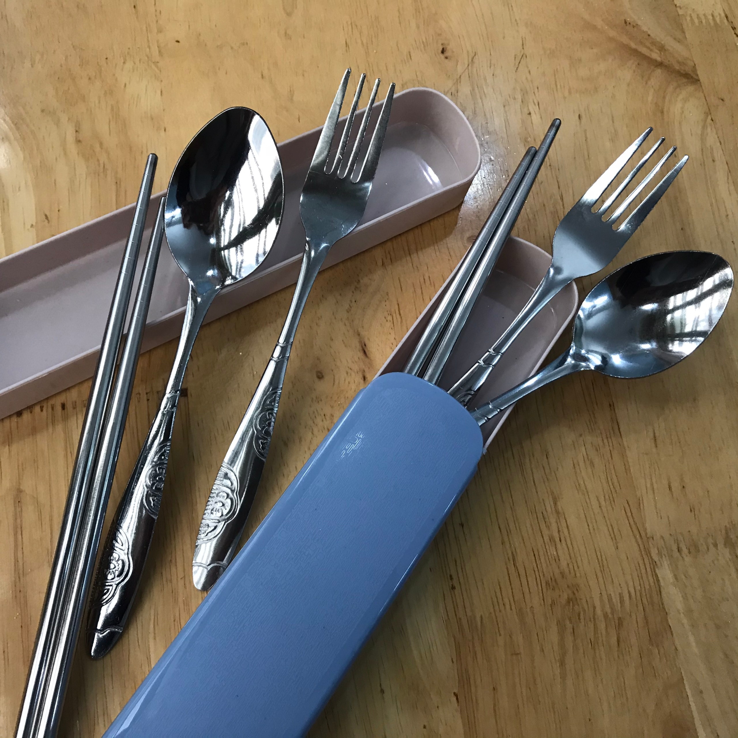 Bộ 3 thìa đũa dĩa inox - set cá nhân