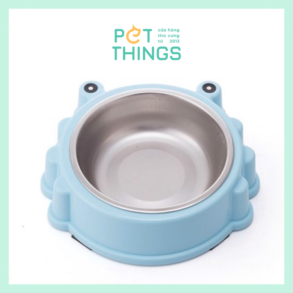 Chén đơn nhựa + Inox Cua Cho Thú Cưng