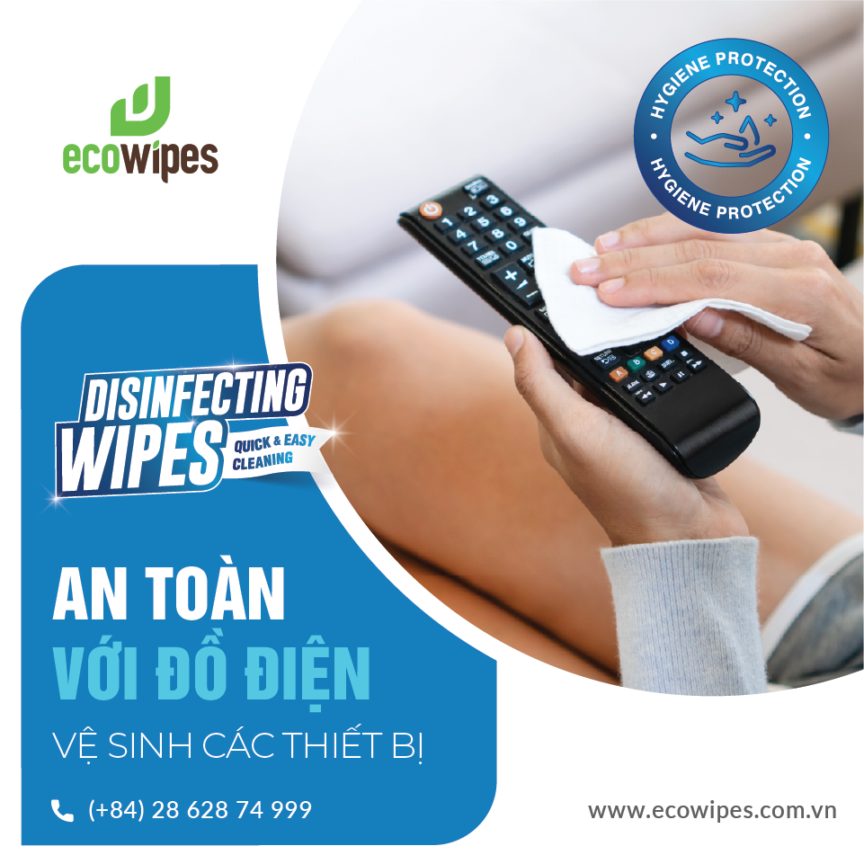 Khăn Ướt Cồn Ecowipes - Combo 10 gói (60MIẾNG/GÓI)