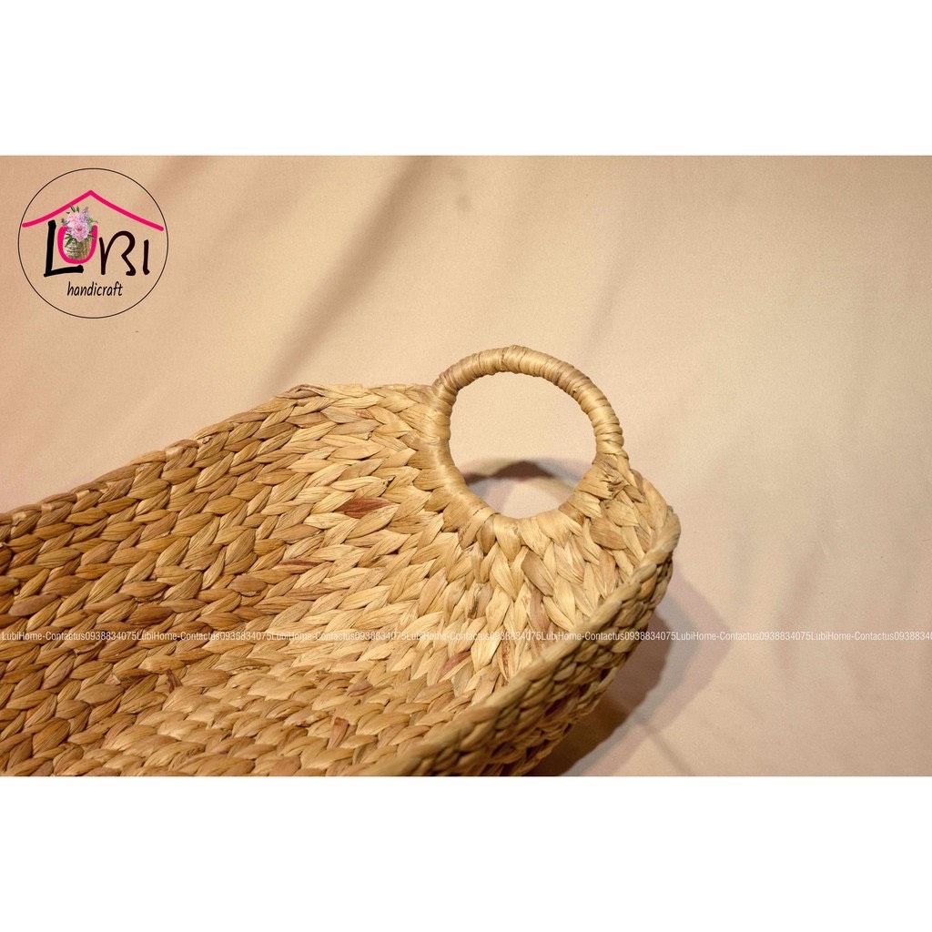 [Lubi Home] - Giỏ đựng đồ đan lục bình oval xinh xắn