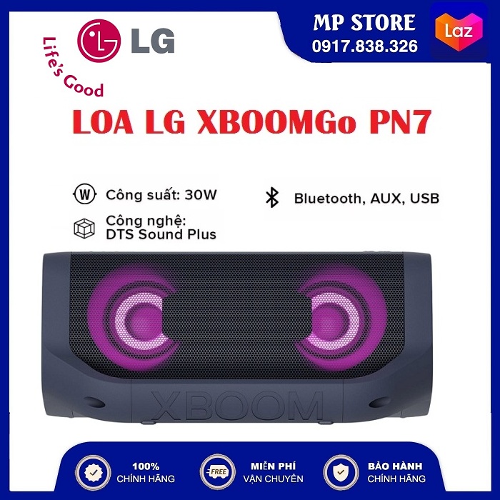 [HÀNG CHÍNH HÃNG - FREESHIP] Loa Bluetooth LG XBOOM Go PN7 - Hàng Chính Hãng