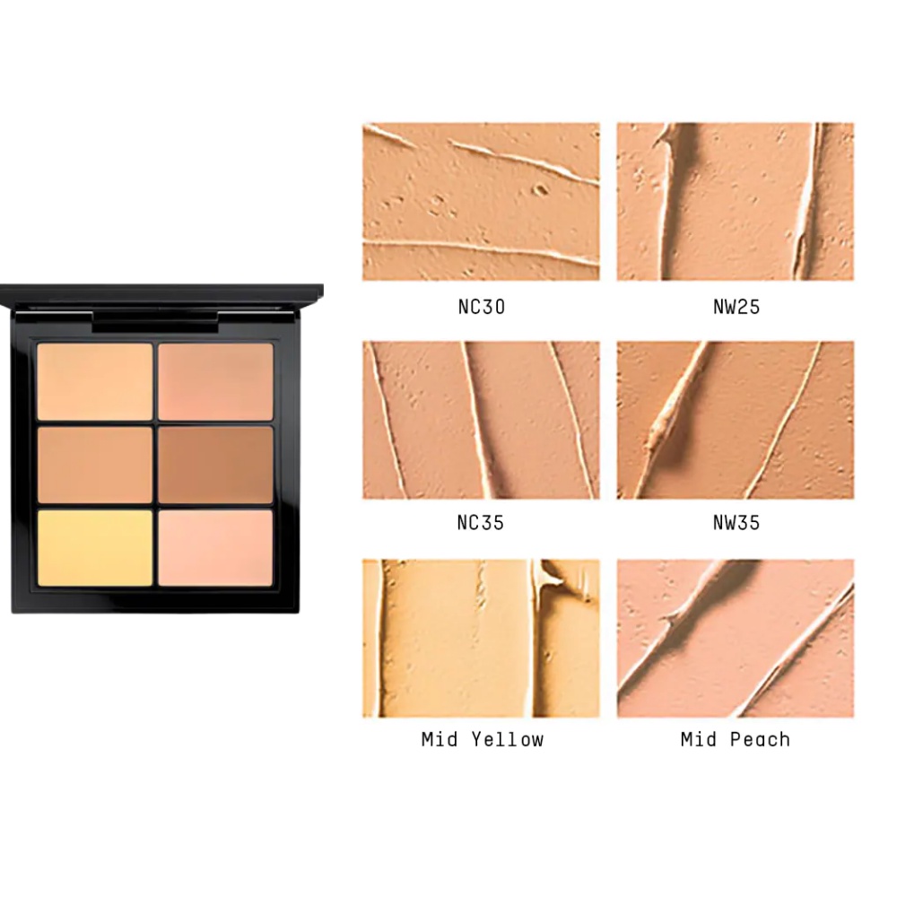 Bảng che khuyết điểm 6 ô màu MAC Studio Fix Conceal and Correct Palette bền màu lâu trôi