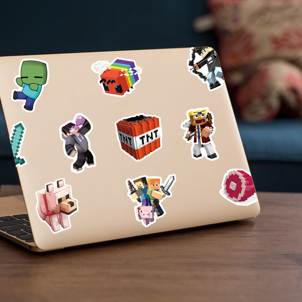 Set 50 sticker hình dán game Minecraft chống thấm nước
