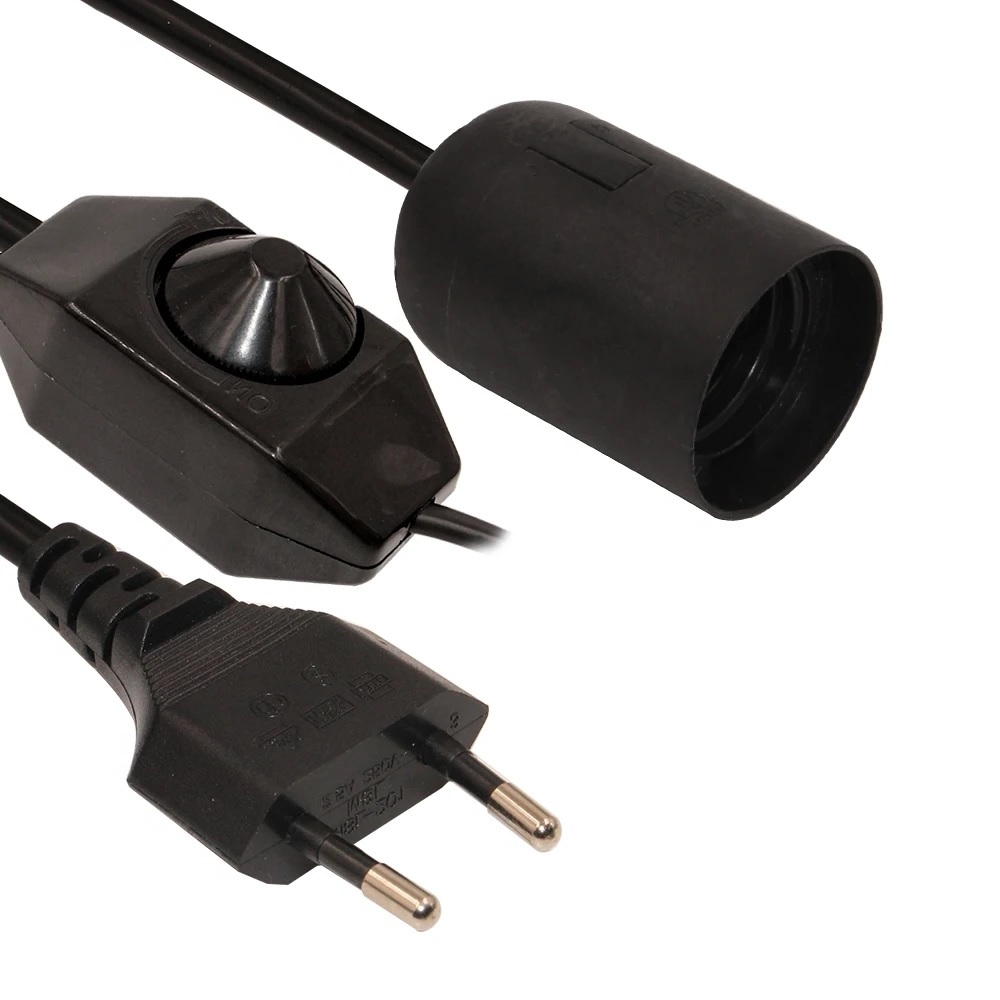 Dây đèn E27 có Dimmer và phích cắm dây 2 mét