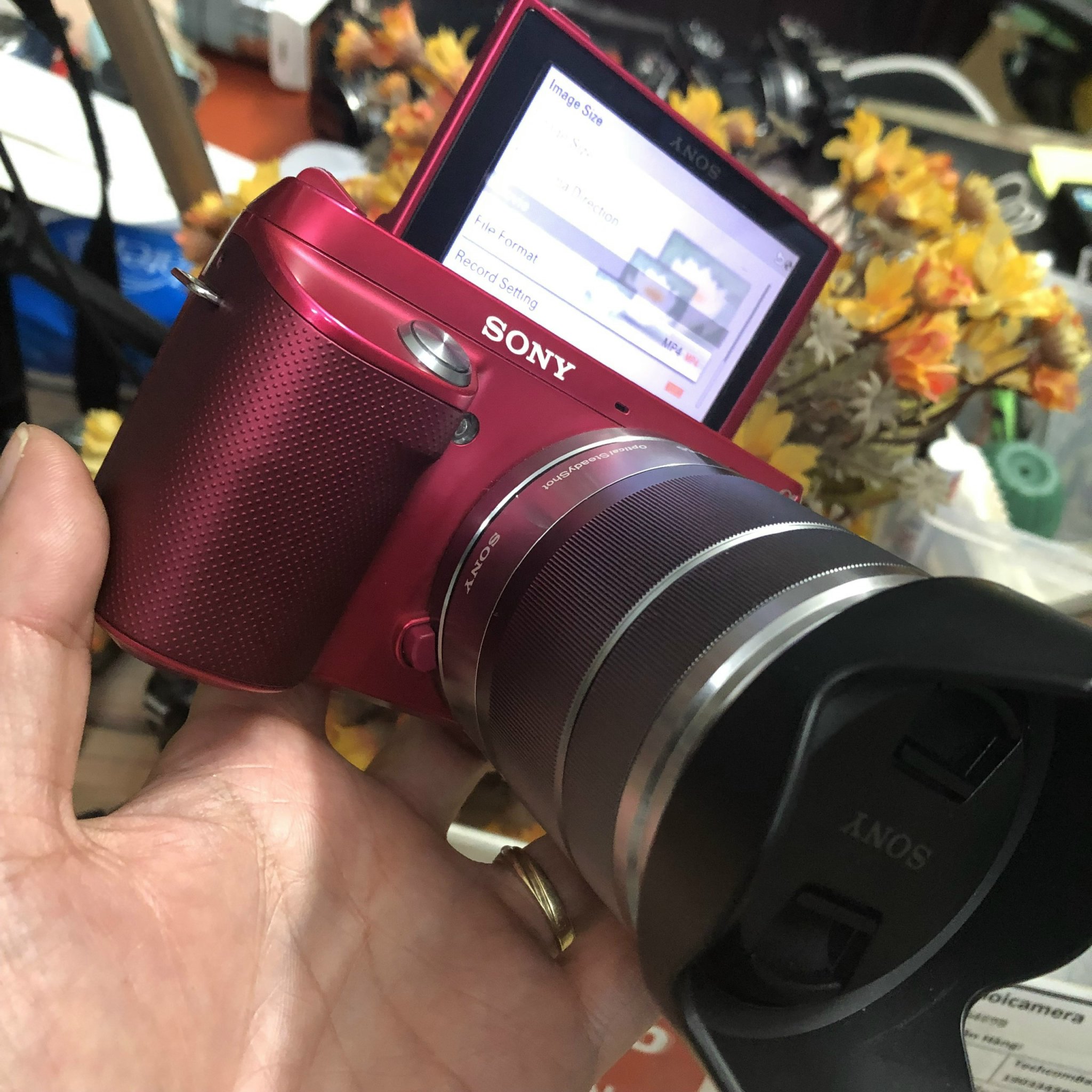 Máy ảnh Sony Nex F3 mày hình lật , quay film fullHD