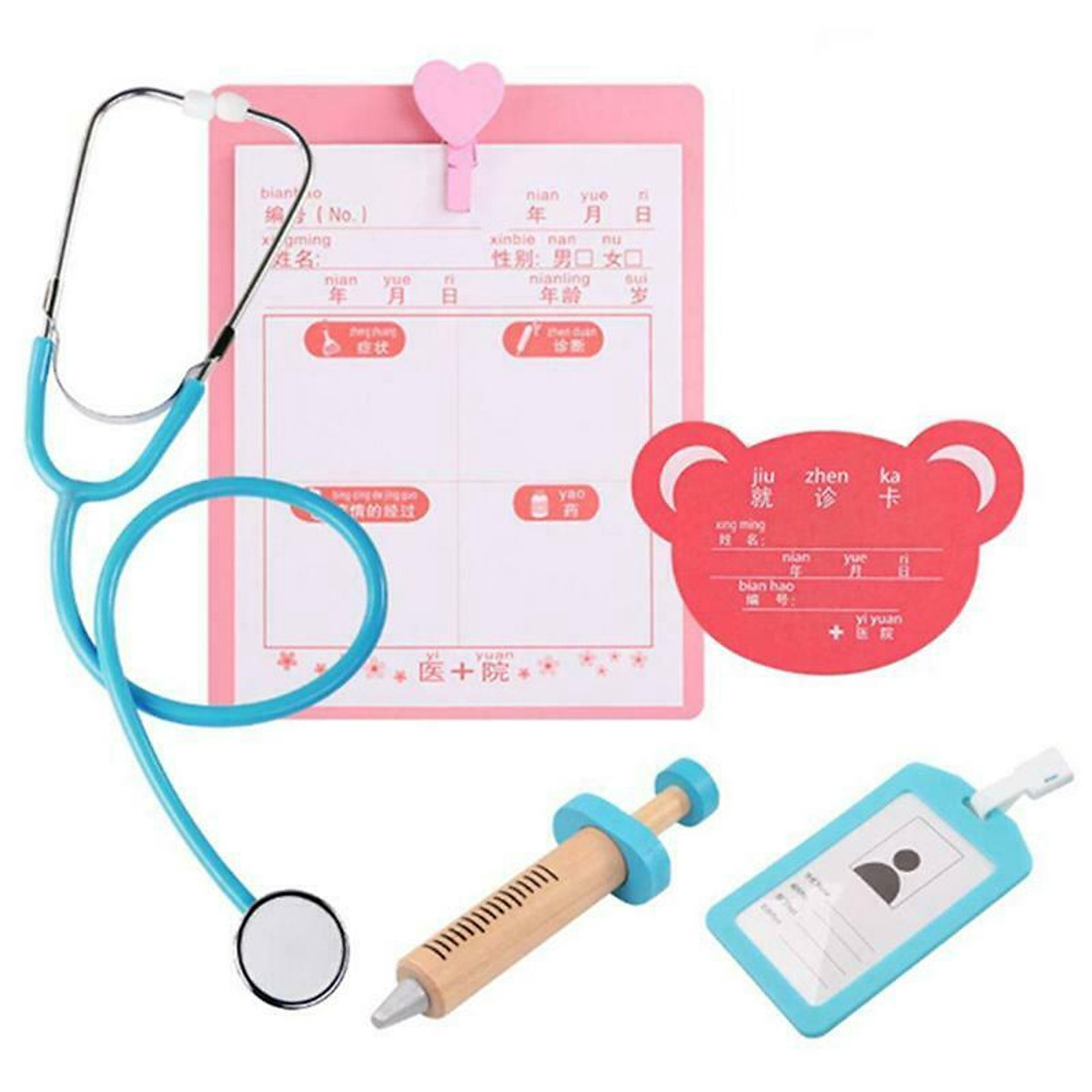 Set toy doctor wooden