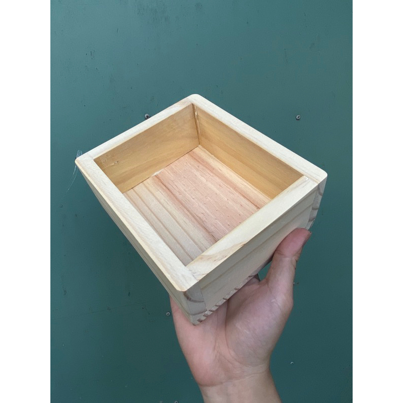 Hộp gỗ thông , hộp gỗ vuông gỗ thông mini 14cm