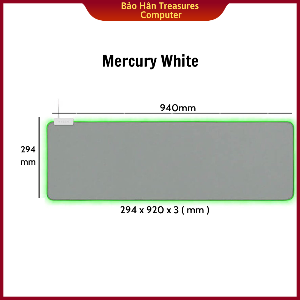 Razer golithus chroma extended mousepad-soft gaming mouse mat-Black/ Mercury/quartz (920x294x3mm) synthetic rubber